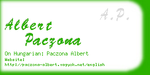 albert paczona business card